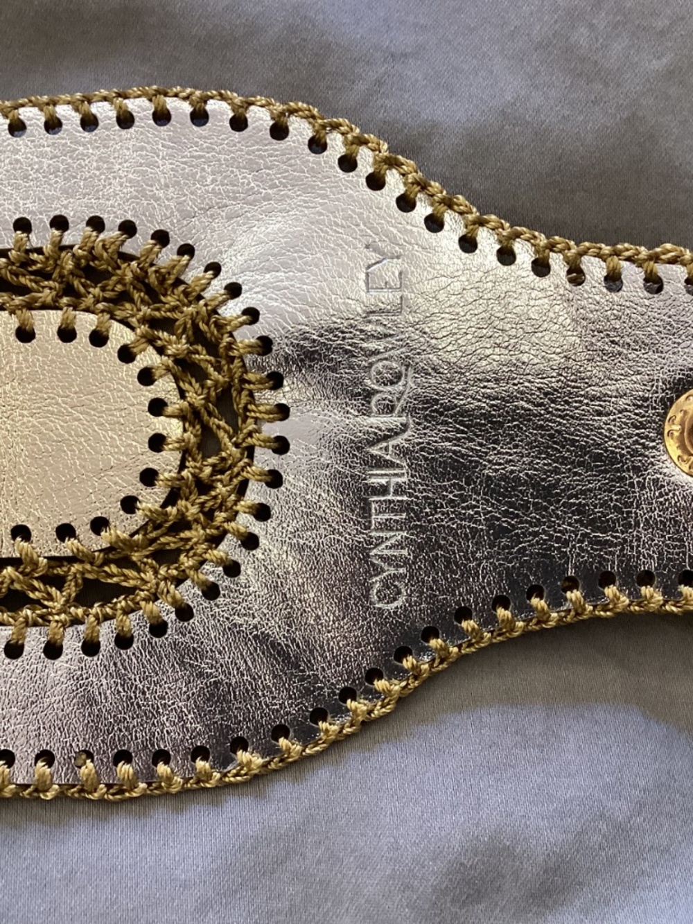 Cynthia Rowley Metallic Vegan Leather Belt - Picture 6 of 13